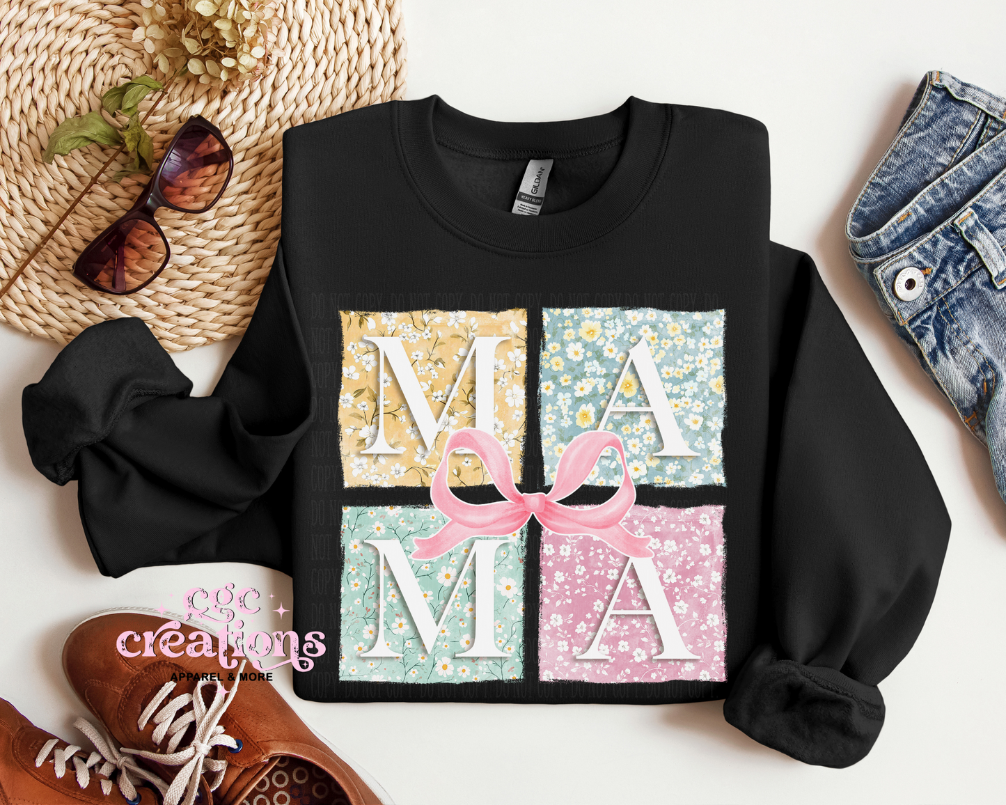 Patchwork Mama Crewneck Sweatshirt