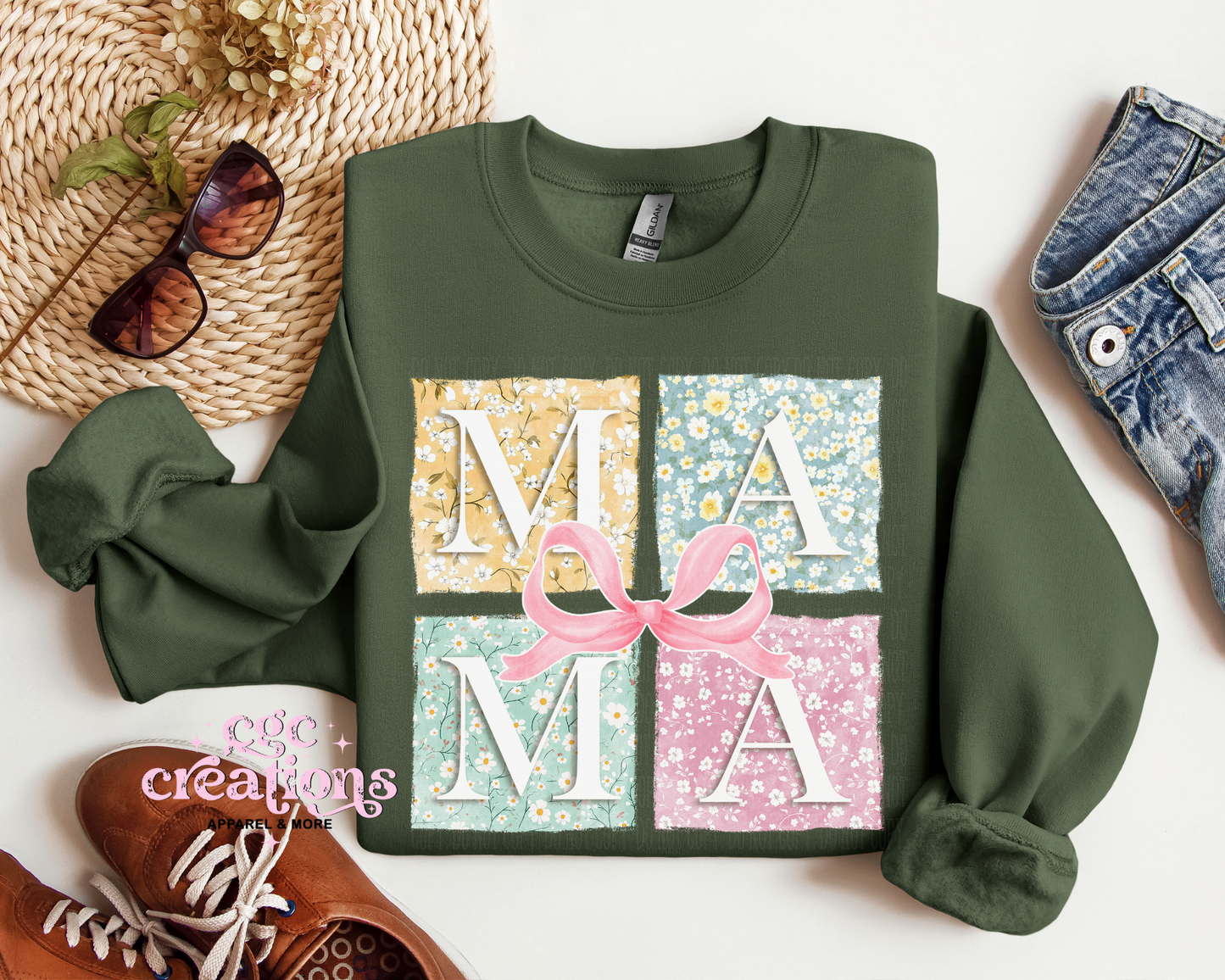 Patchwork Mama Crewneck Sweatshirt