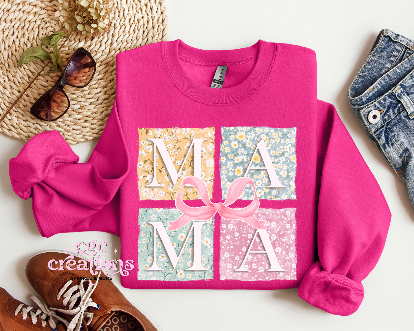 Patchwork Mama Crewneck Sweatshirt