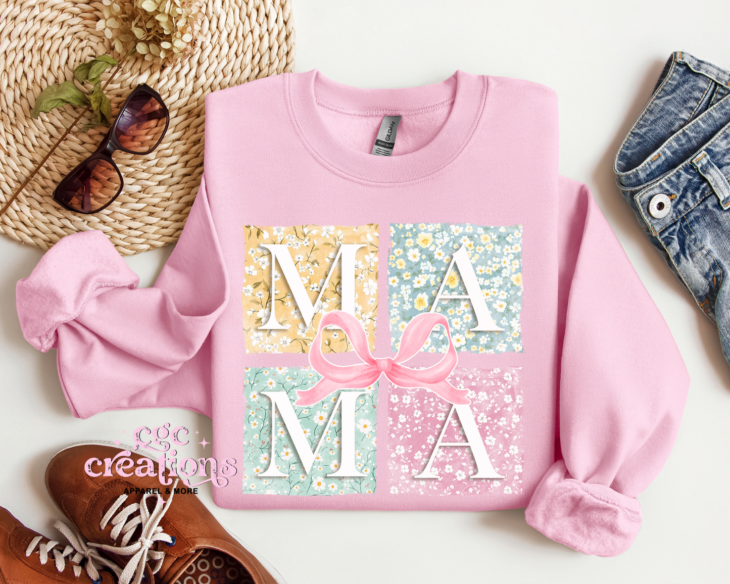 Patchwork Mama Crewneck Sweatshirt