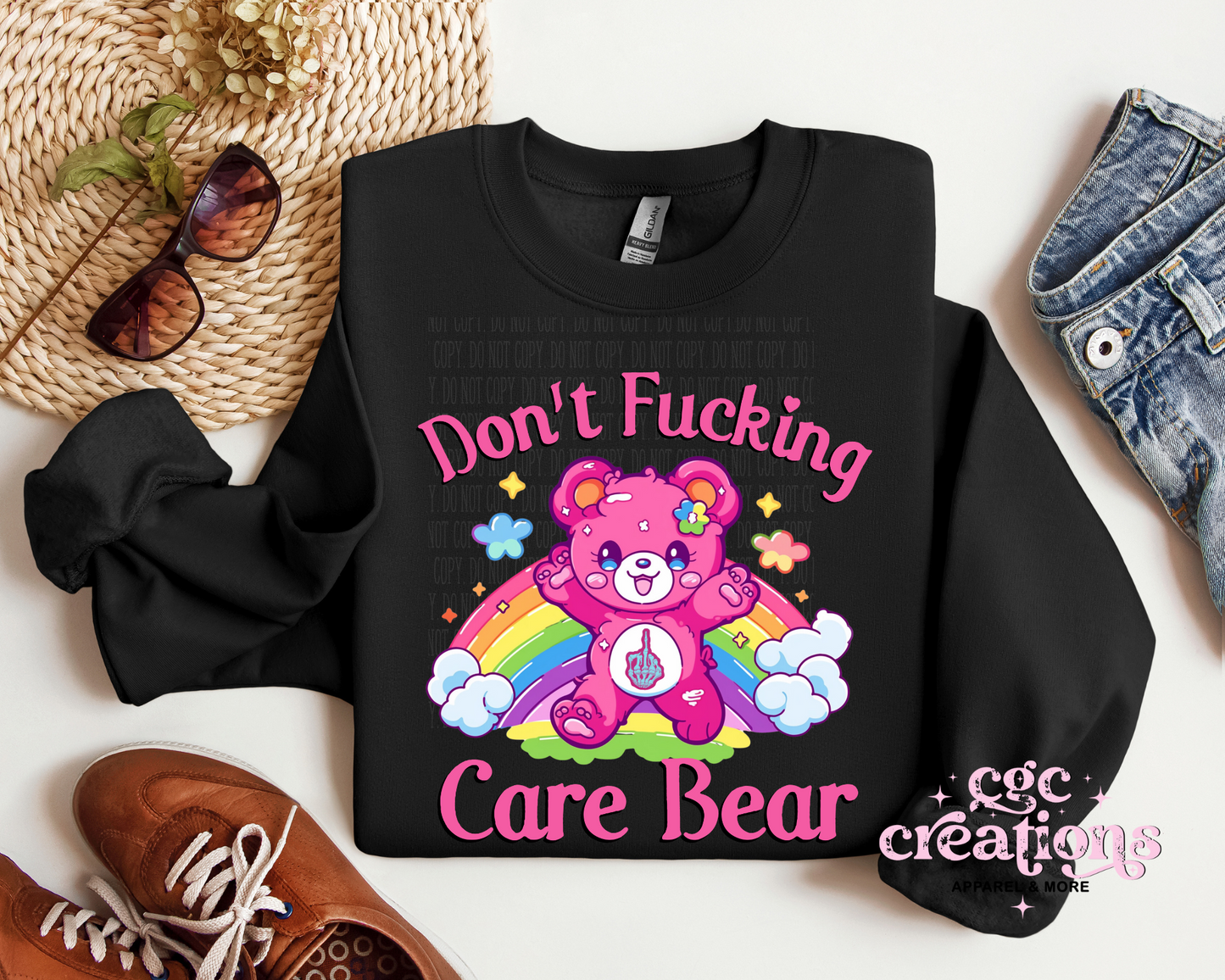Don't Fucking Care Bear Crewneck Sweatshirt