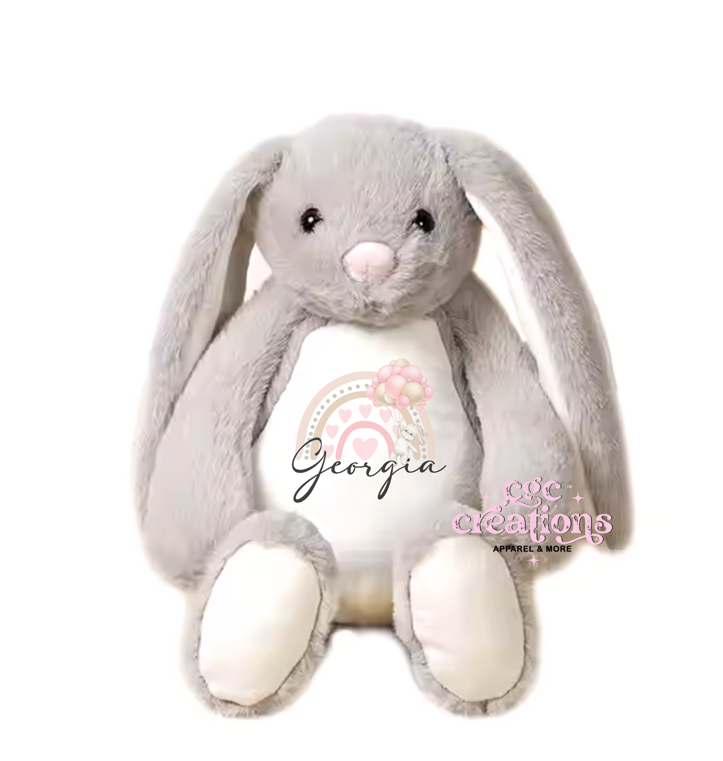 Personalized Rainbow (balloons) Plush Bunny