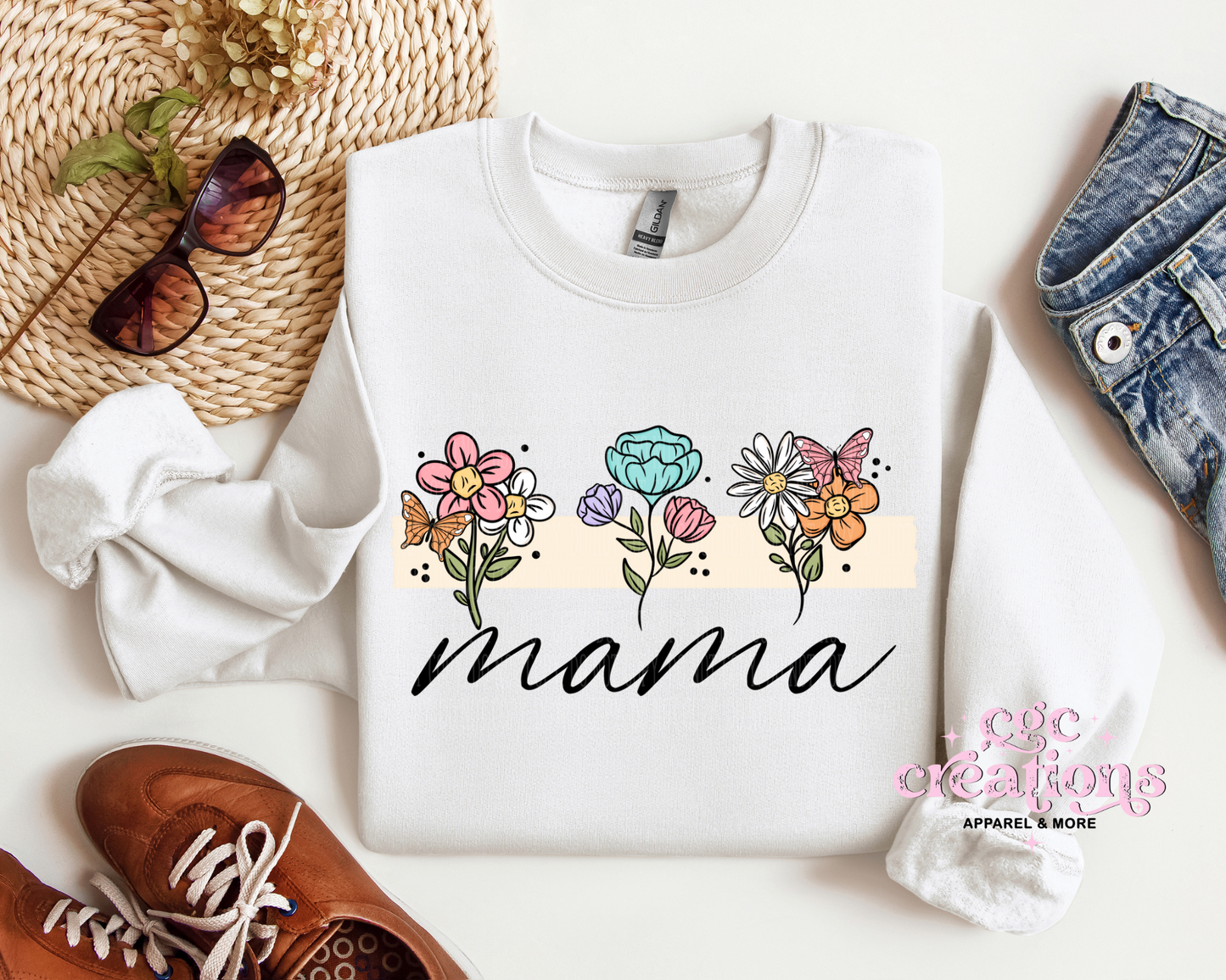 Floral Mama, Nana, Grandma, Aunt Etc. Crewneck Sweatshirt
