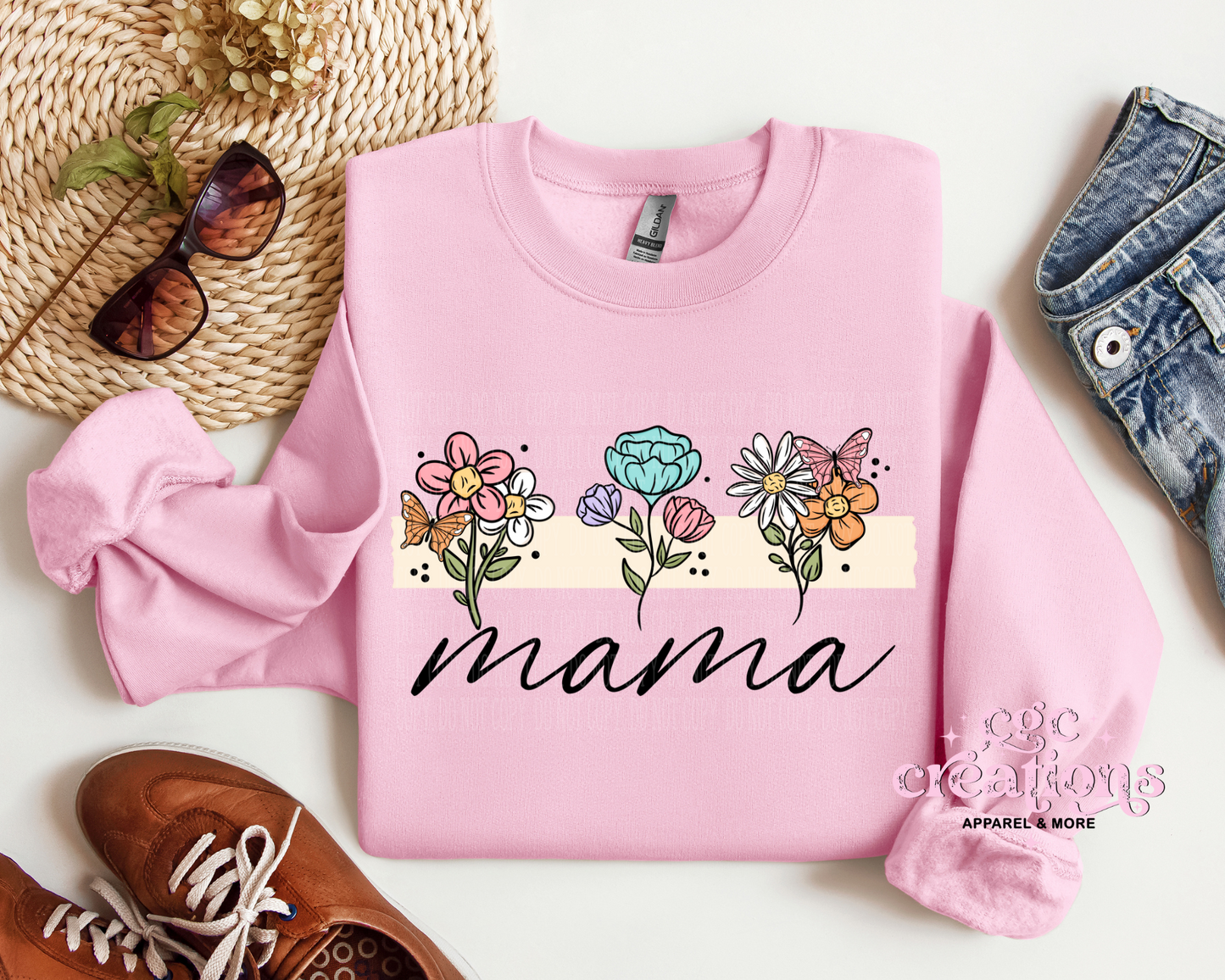 Floral Mama, Nana, Grandma, Aunt Etc. Crewneck Sweatshirt