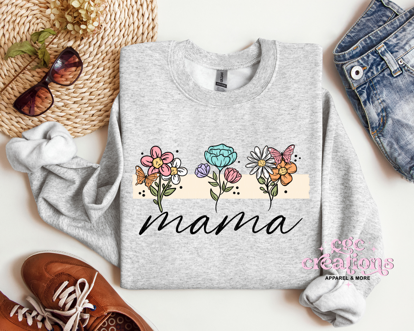 Floral Mama, Nana, Grandma, Aunt Etc. Crewneck Sweatshirt