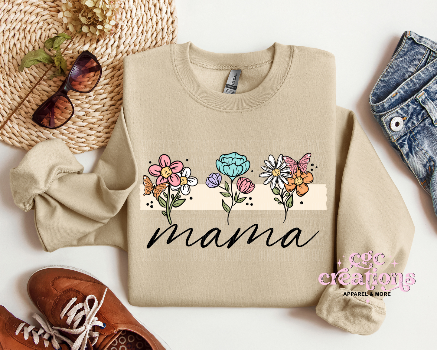 Floral Mama, Nana, Grandma, Aunt Etc. Crewneck Sweatshirt