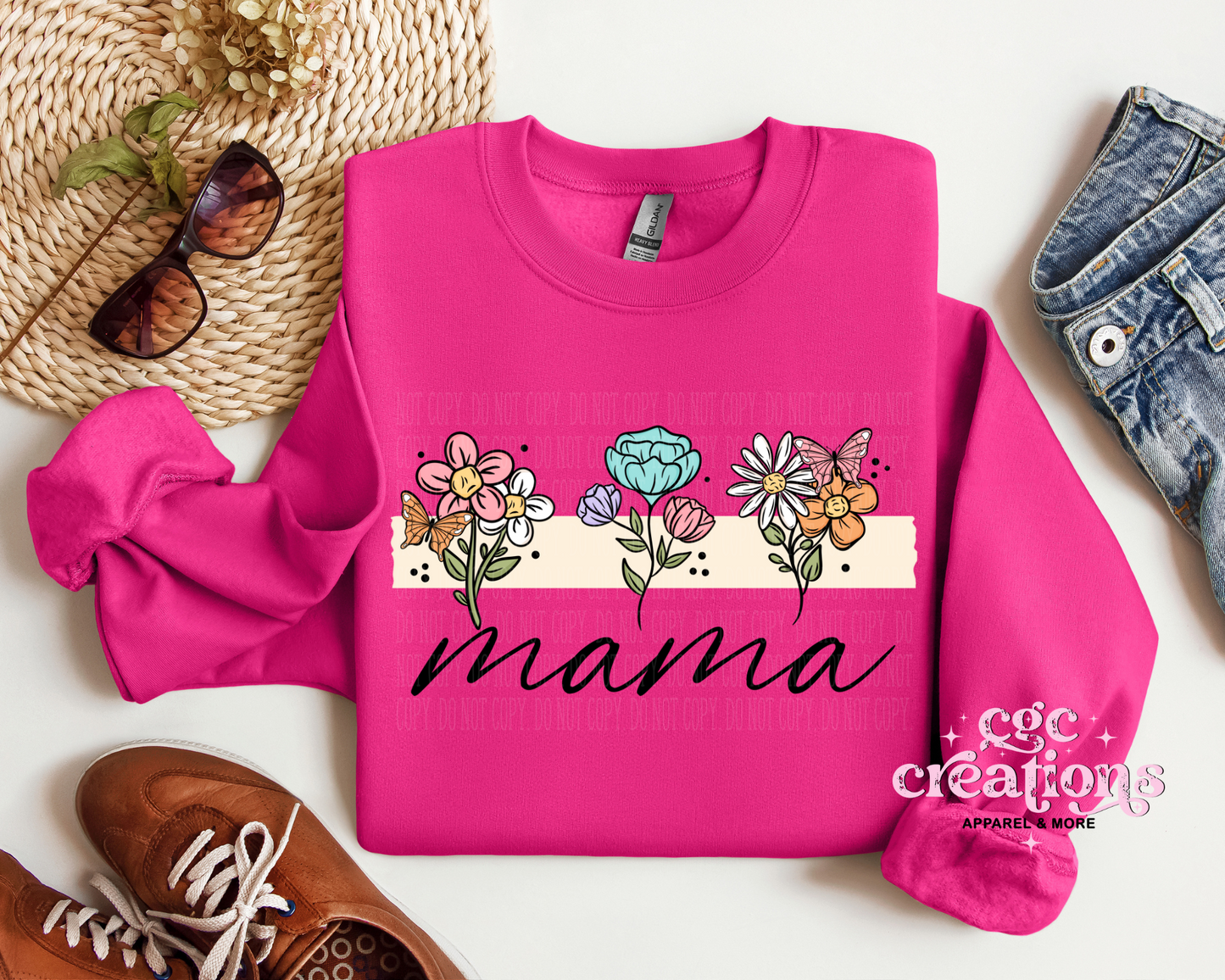 Floral Mama, Nana, Grandma, Aunt Etc. Crewneck Sweatshirt