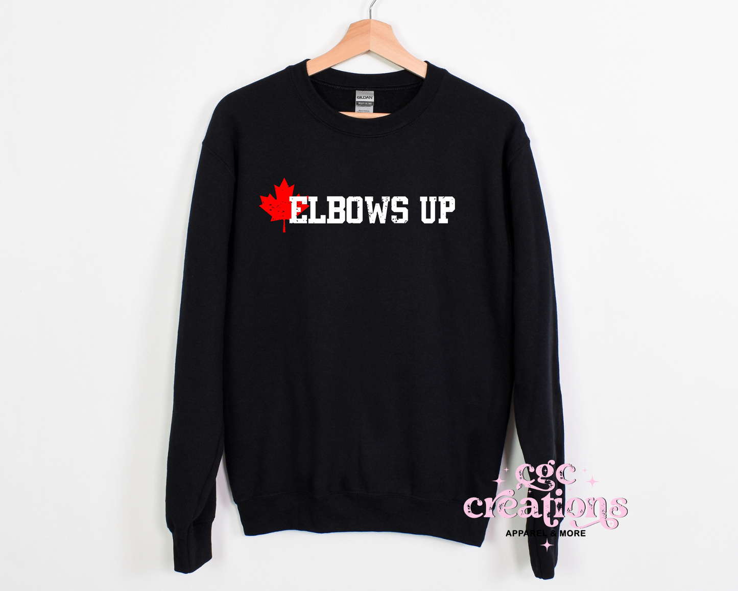 Elbows Up (DISTRESSED FONT) Crewneck Sweatshirt