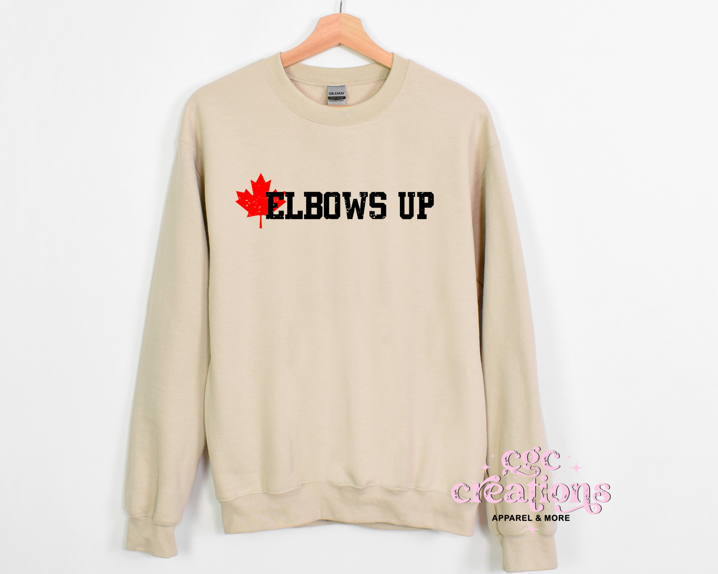 Elbows Up (DISTRESSED FONT) Crewneck Sweatshirt