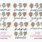 Floral Mama, Nana, Grandma, Aunt Etc. T-Shirt