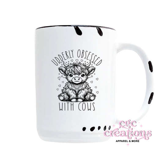 Udderly Obsessed By Cows 15oz Ceramic Coffee Mug
