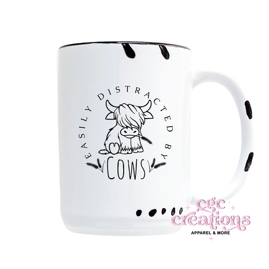 Easily Distracted By Cows 15oz Ceramic Coffee Mug