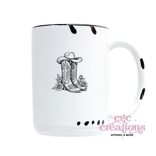 Cowgirl Boots Black 15oz Ceramic Coffee Mug