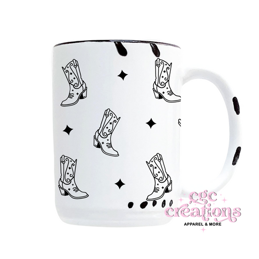 Boots Black 15oz Ceramic Coffee Mug