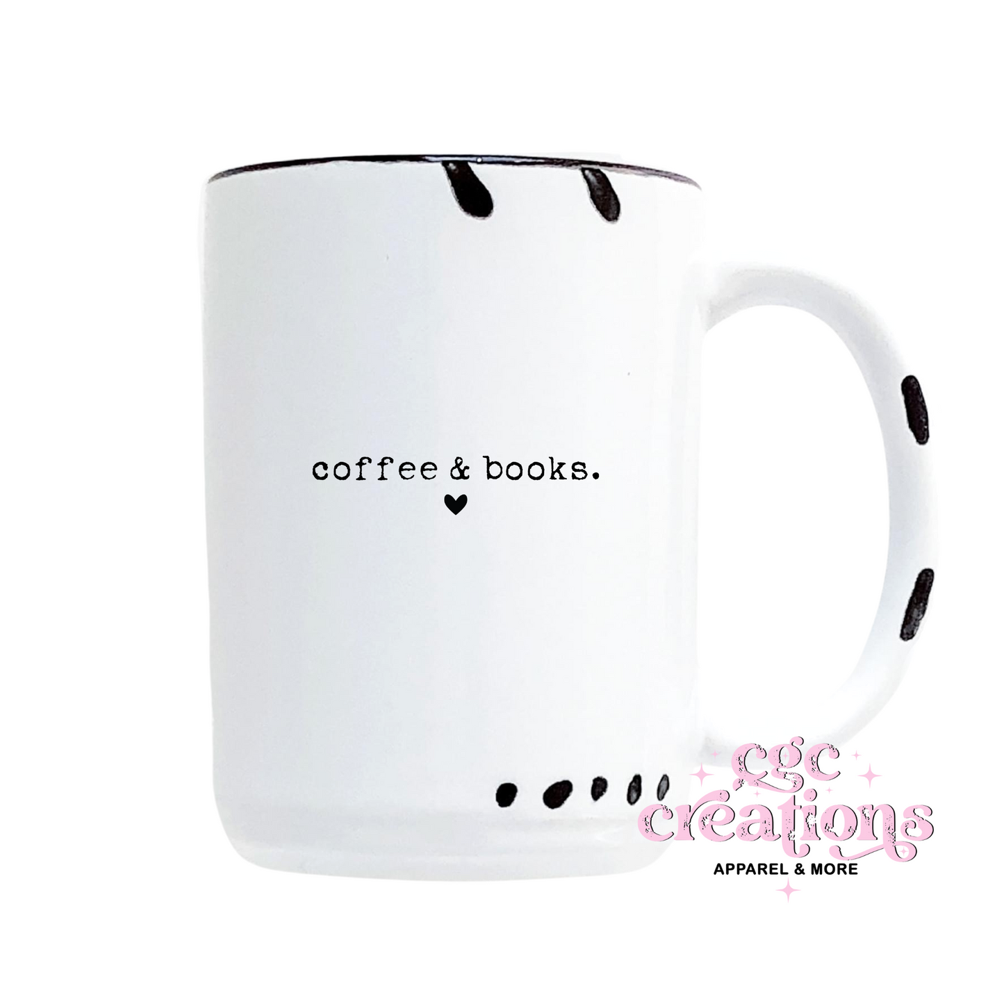 Coffee & Books 15oz Ceramic Coffee Mug