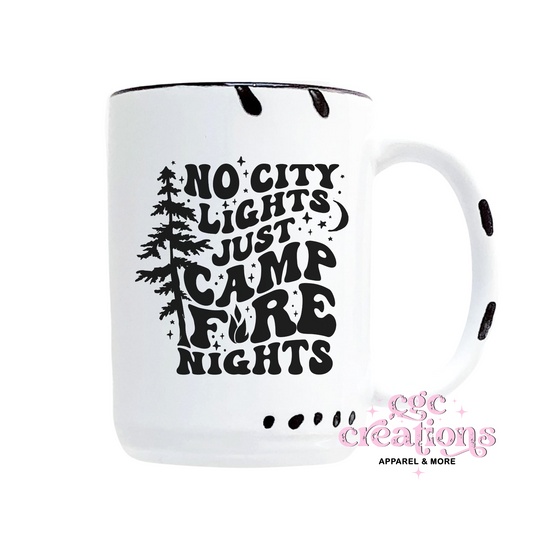 No City Lights Just Campfire Nights 15oz Ceramic Coffee Mug