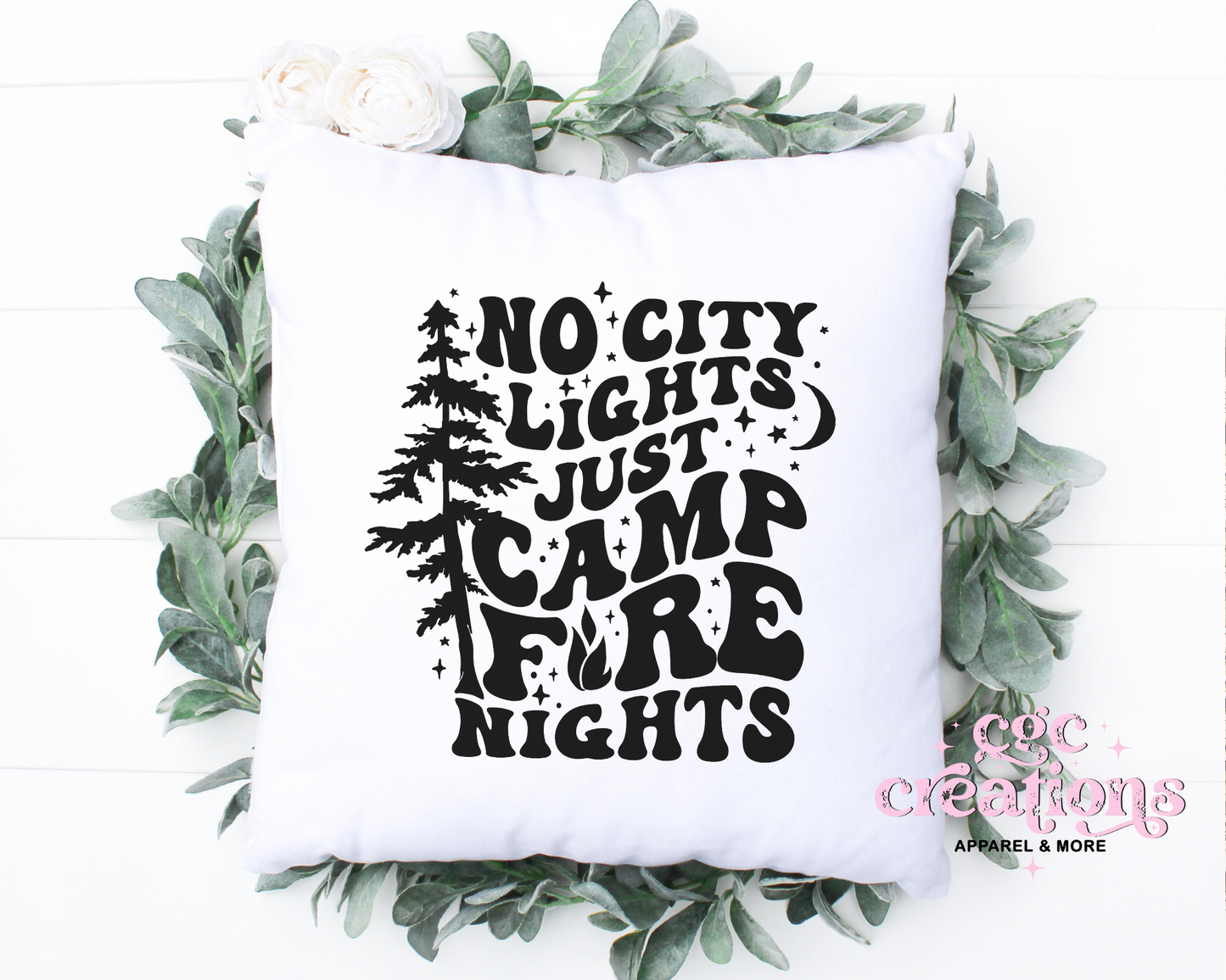 No City Lights Just Campfire Nights Pillow