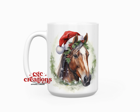 Christmas Horse 15oz Ceramic Coffee Mug