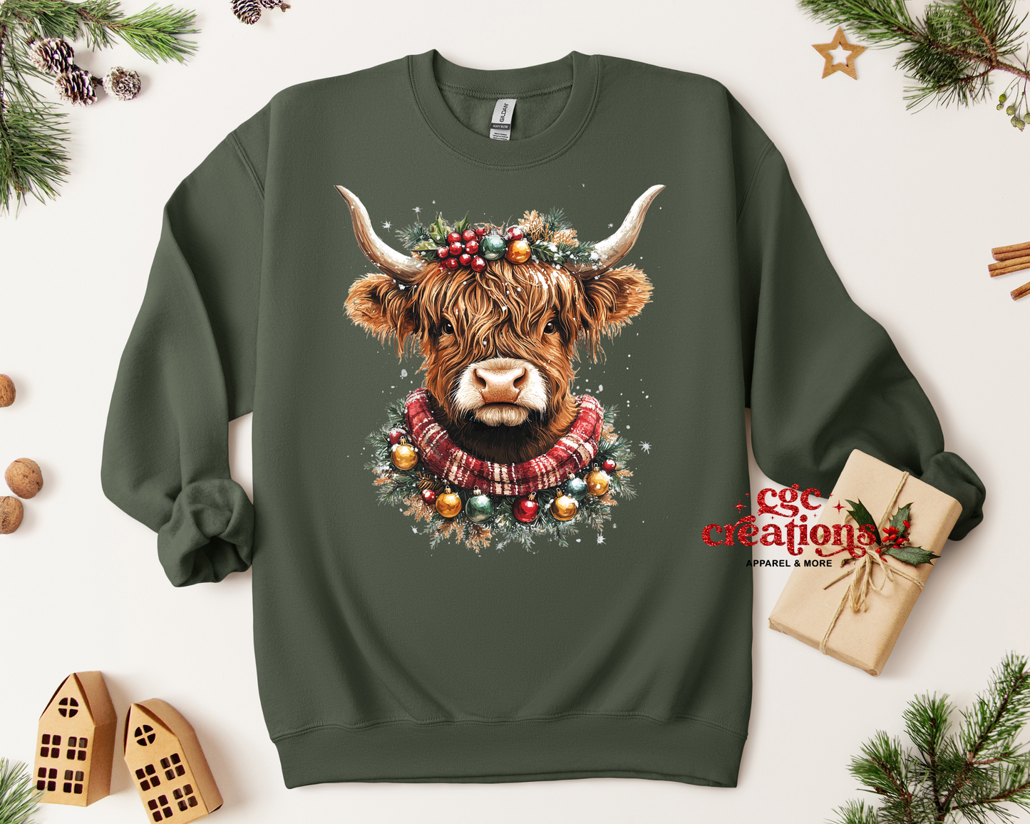 Christmas Cow Crewneck Sweatshirt