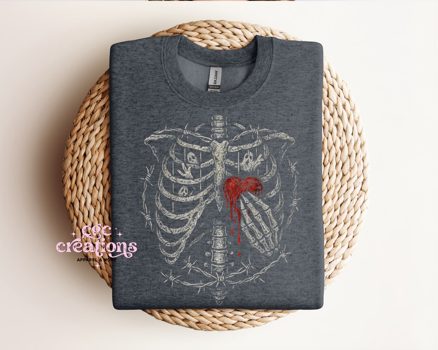Bleeding Heart Ribcage Crewneck Sweatshirt