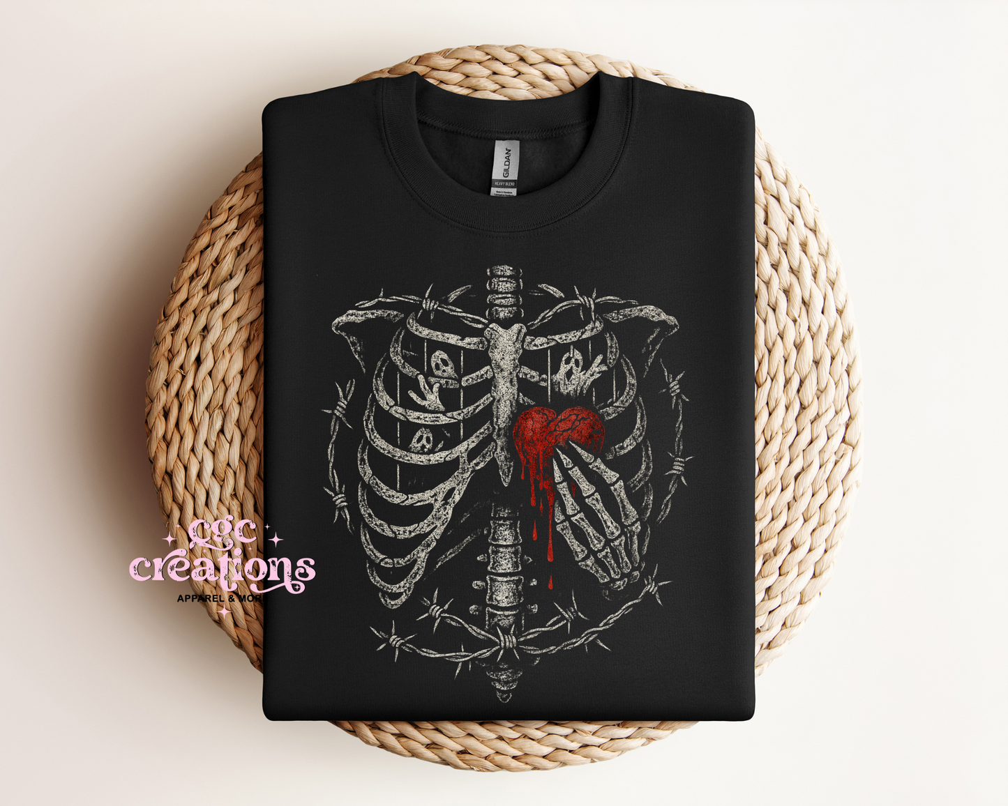 Bleeding Heart Ribcage Crewneck Sweatshirt