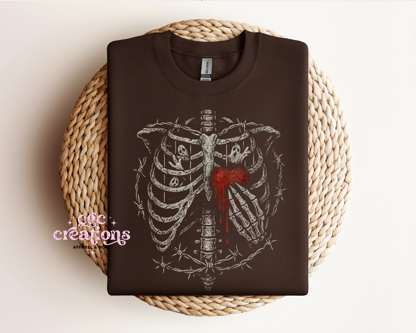 Bleeding Heart Ribcage Crewneck Sweatshirt