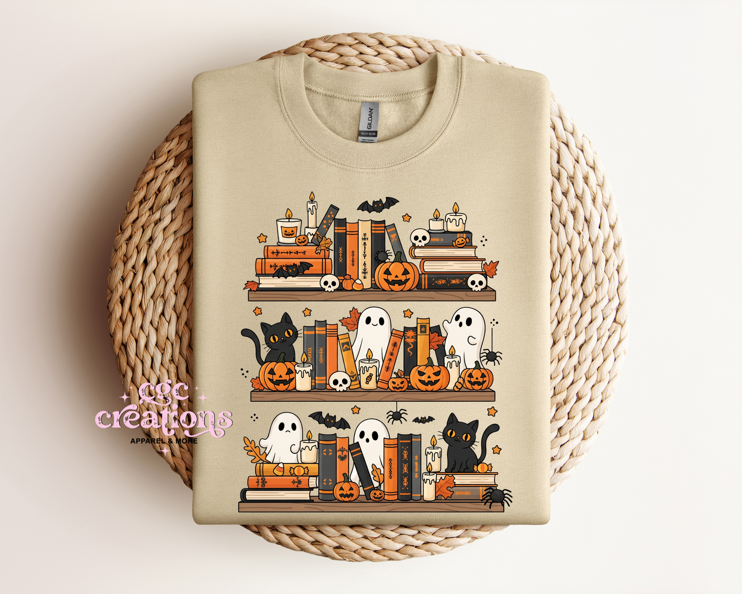 Spooky Bookshelf Crewneck Sweatshirt