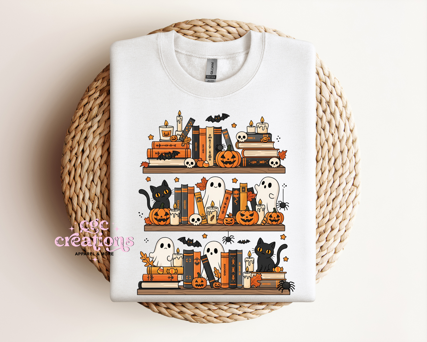 Spooky Bookshelf Crewneck Sweatshirt