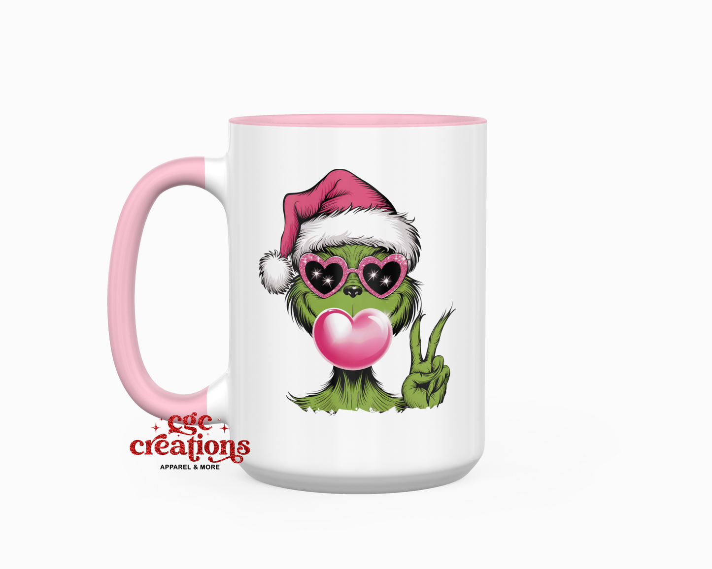 Mean One Blowing Bubble - Pink Hat 15oz Ceramic Coffee Mug