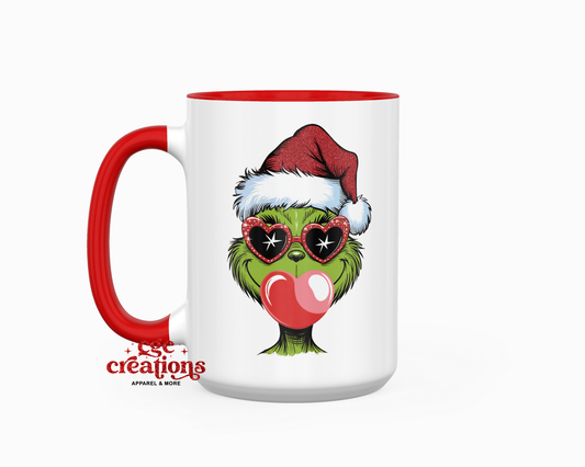 Mean One Blowing Bubble - red 15oz Ceramic Coffee Mug