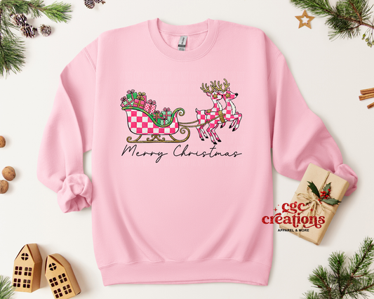 Merry Christmas Sleigh Crewneck Sweatshirt