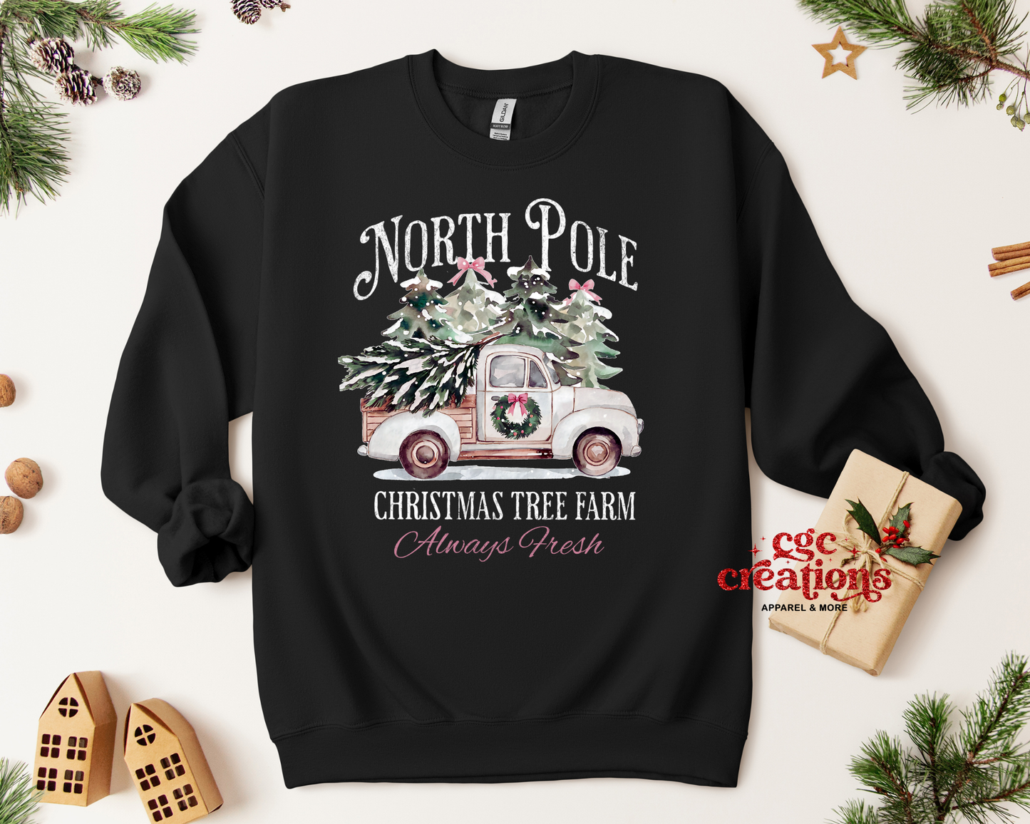 North Pole Christmas Tree Farm Crewneck Sweatshirt