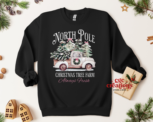 North Pole Christmas Tree Farm Crewneck Sweatshirt