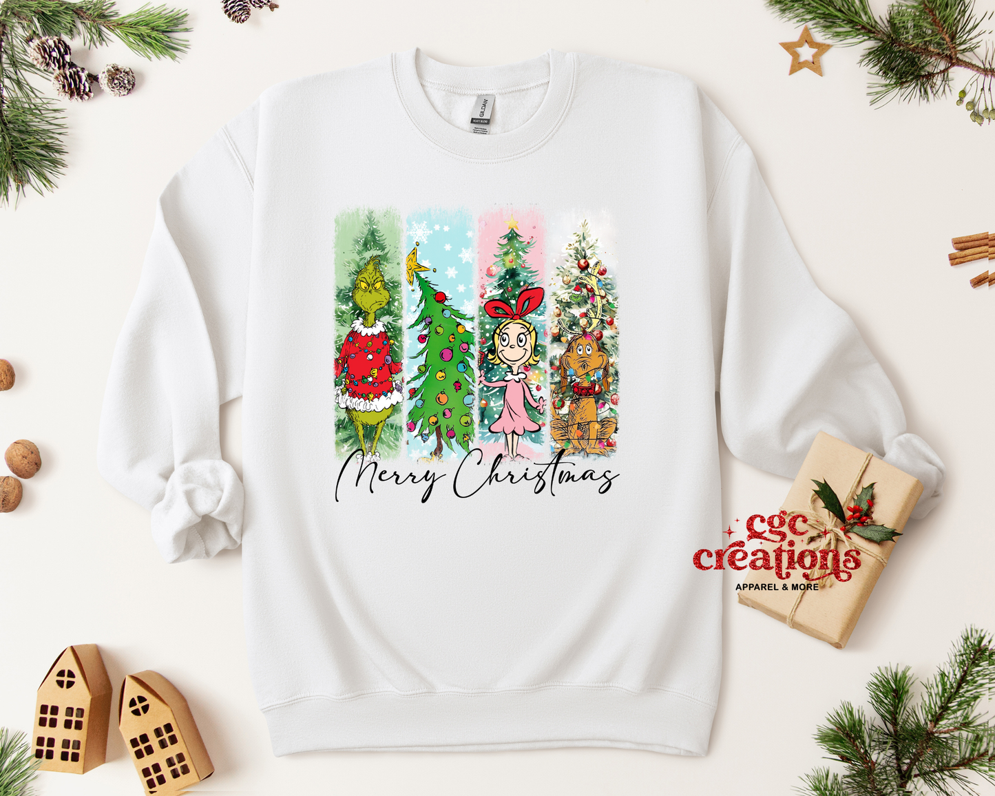 Retro Merry Christmas Grump Crewneck Sweatshirt