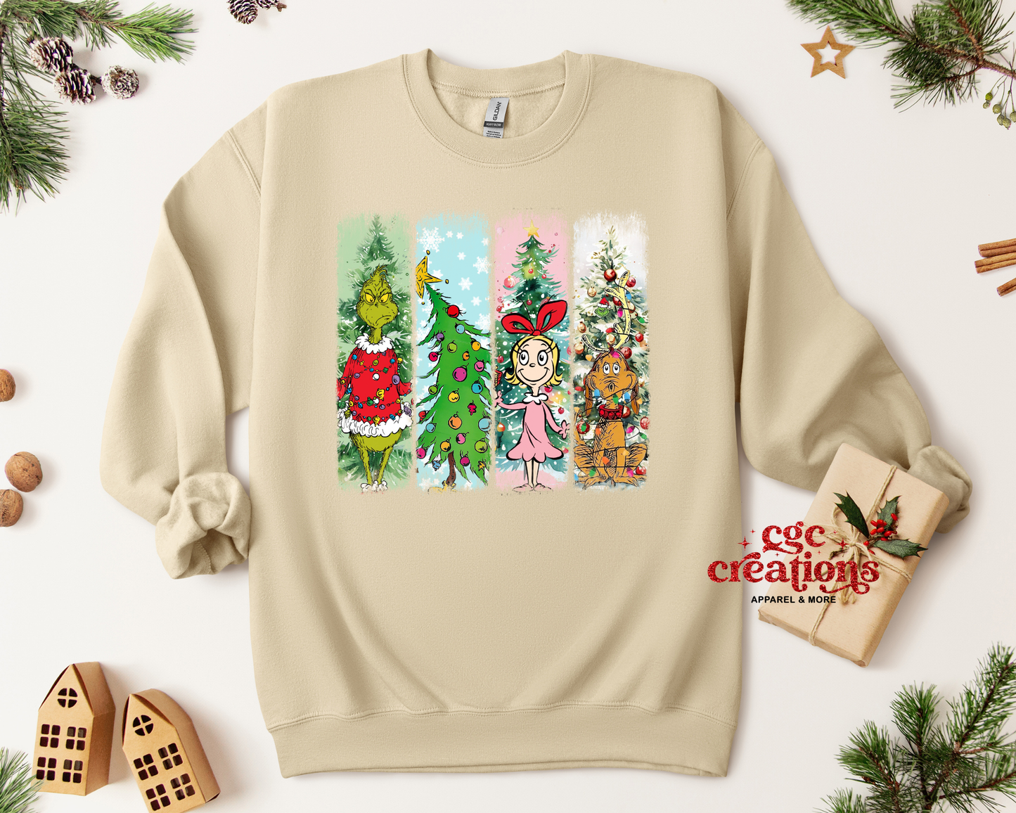 Retro Merry Christmas Grump Crewneck Sweatshirt