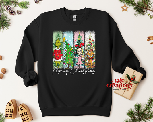 Retro Merry Christmas Grump Crewneck Sweatshirt