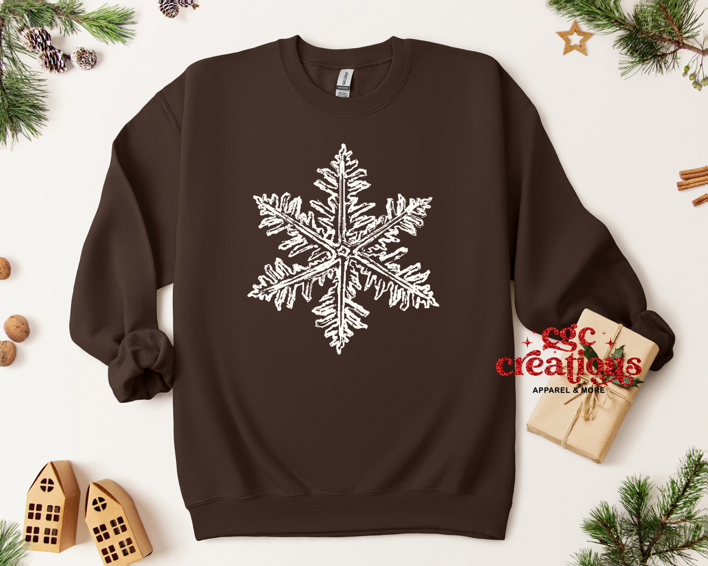 Distressed Snowflake Crewneck Sweatshirt
