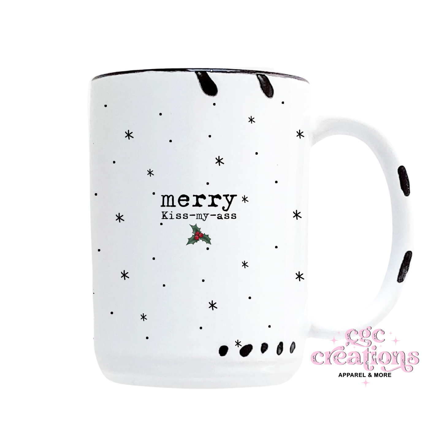 Merry Kiss-My-Ass 15oz Ceramic Coffee Mug