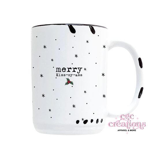 Merry Kiss-My-Ass 15oz Ceramic Coffee Mug