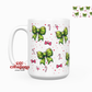 Green Christmas Coquette Bow 15oz Ceramic Coffee Mug