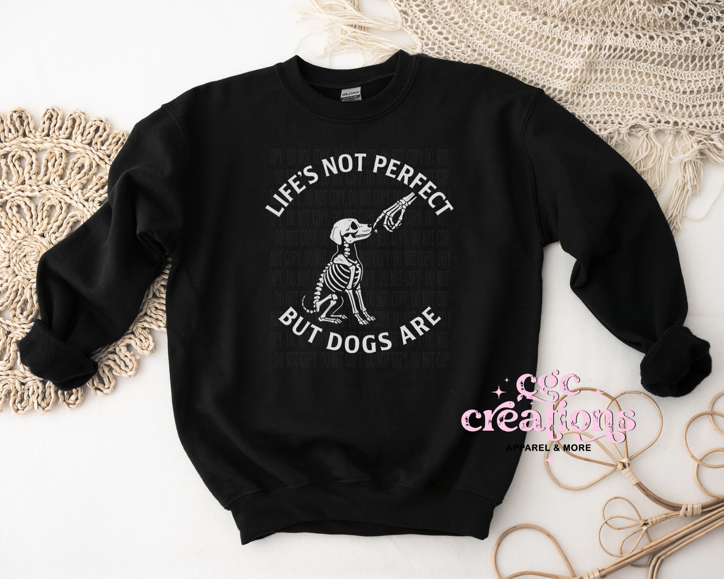 Life's Not Perfect But Dogs Are Crewneck Sweatshirt