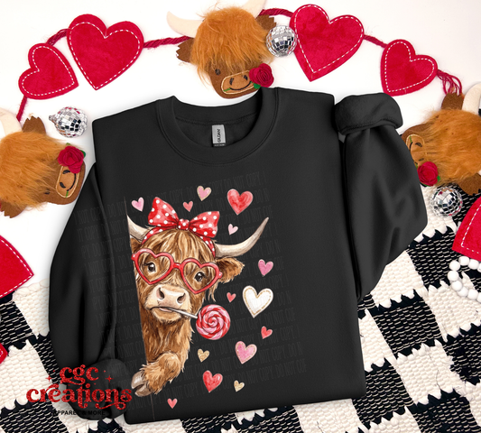 Peeking Highland Cow Crewneck Sweatshirt