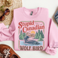 Stupid Canadian Wolf Bird Crewneck Sweatshirt