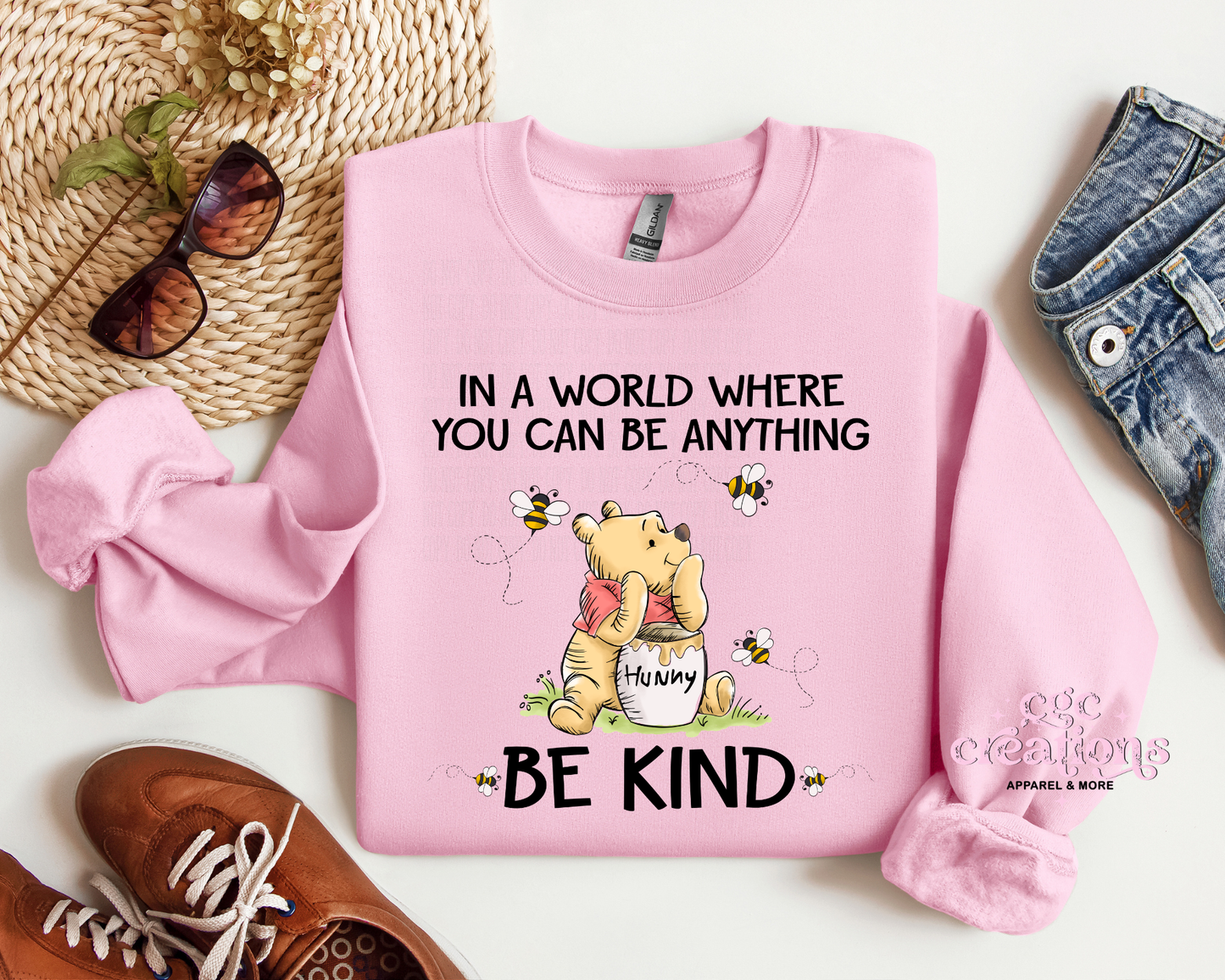 In A World Where You Can Be Anything Be Kind Crewneck Sweatshirt