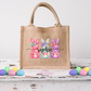 Personalized Bunny Burlap Tote Easter Bags