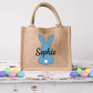 Personalized Bunny Burlap Tote Easter Bags
