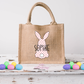 Personalized Bunny Burlap Tote Easter Bags