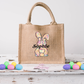 Personalized Bunny Burlap Tote Easter Bags