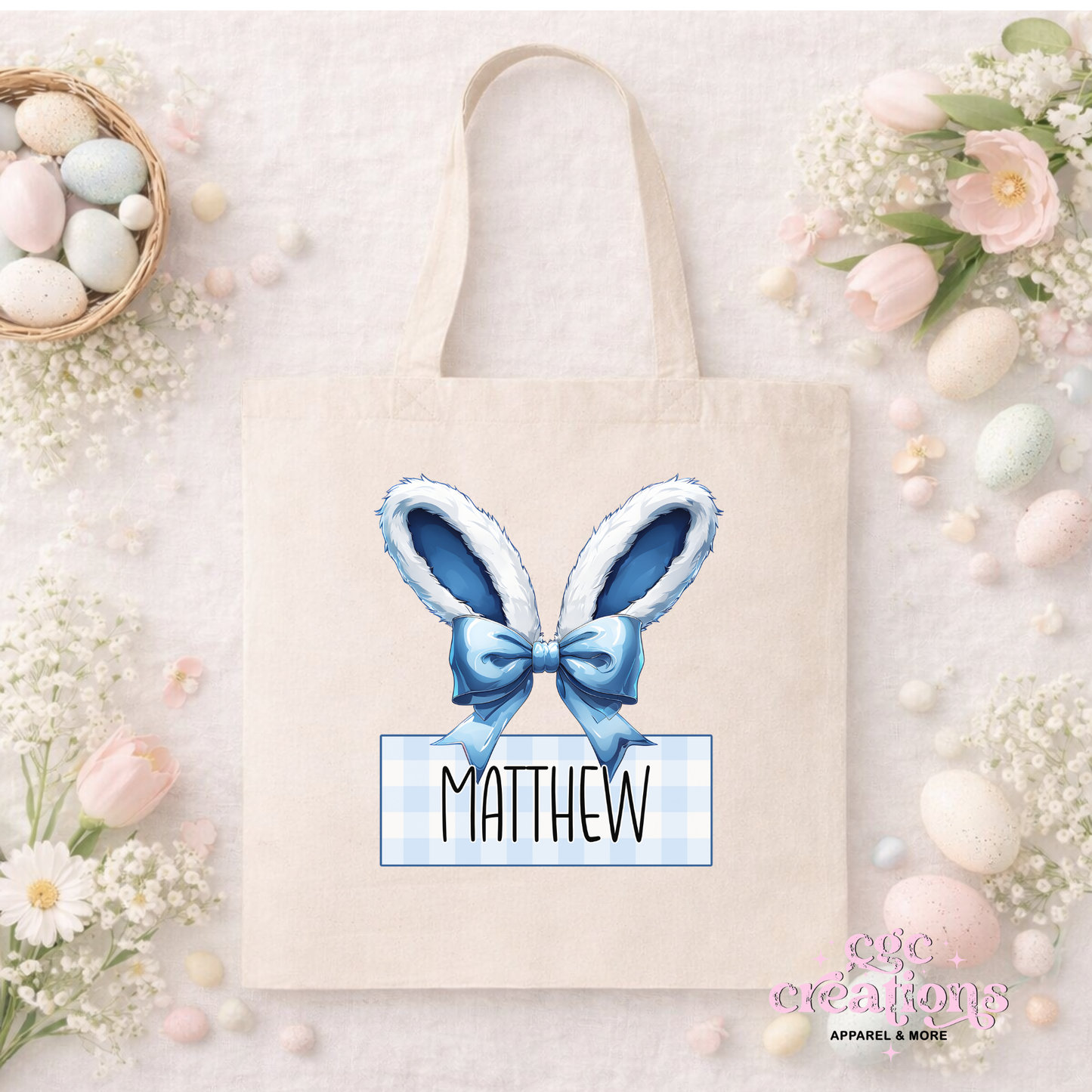 Personalized Bunny Ear Tote Bag