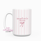 Personalized Pinstripe 15oz Ceramic Coffee Mug